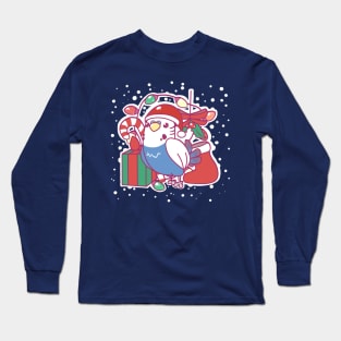 Christmas budgie blue Long Sleeve T-Shirt